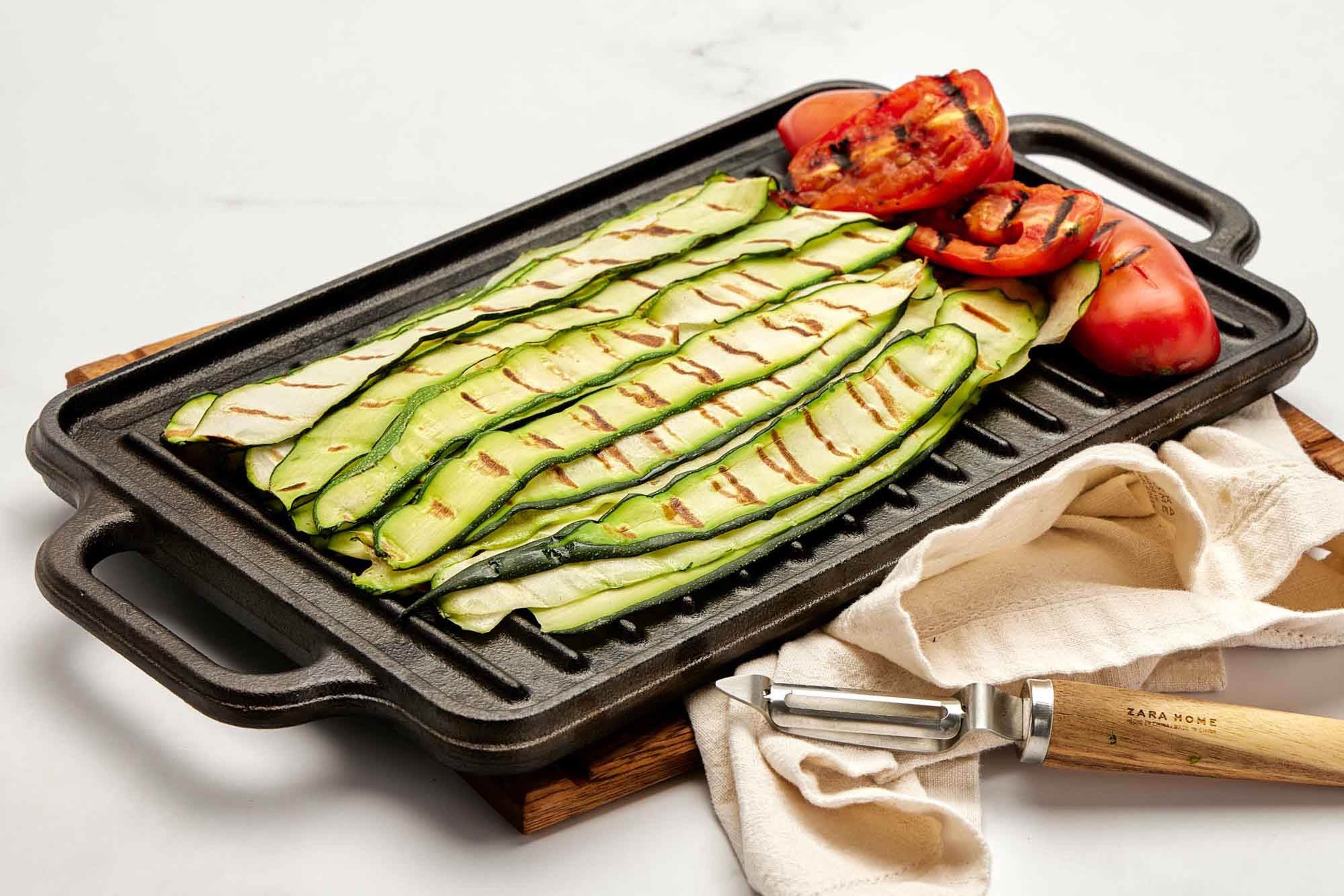 Plancha grill- og stegeplade, vendbar, emaljeret støbejern
