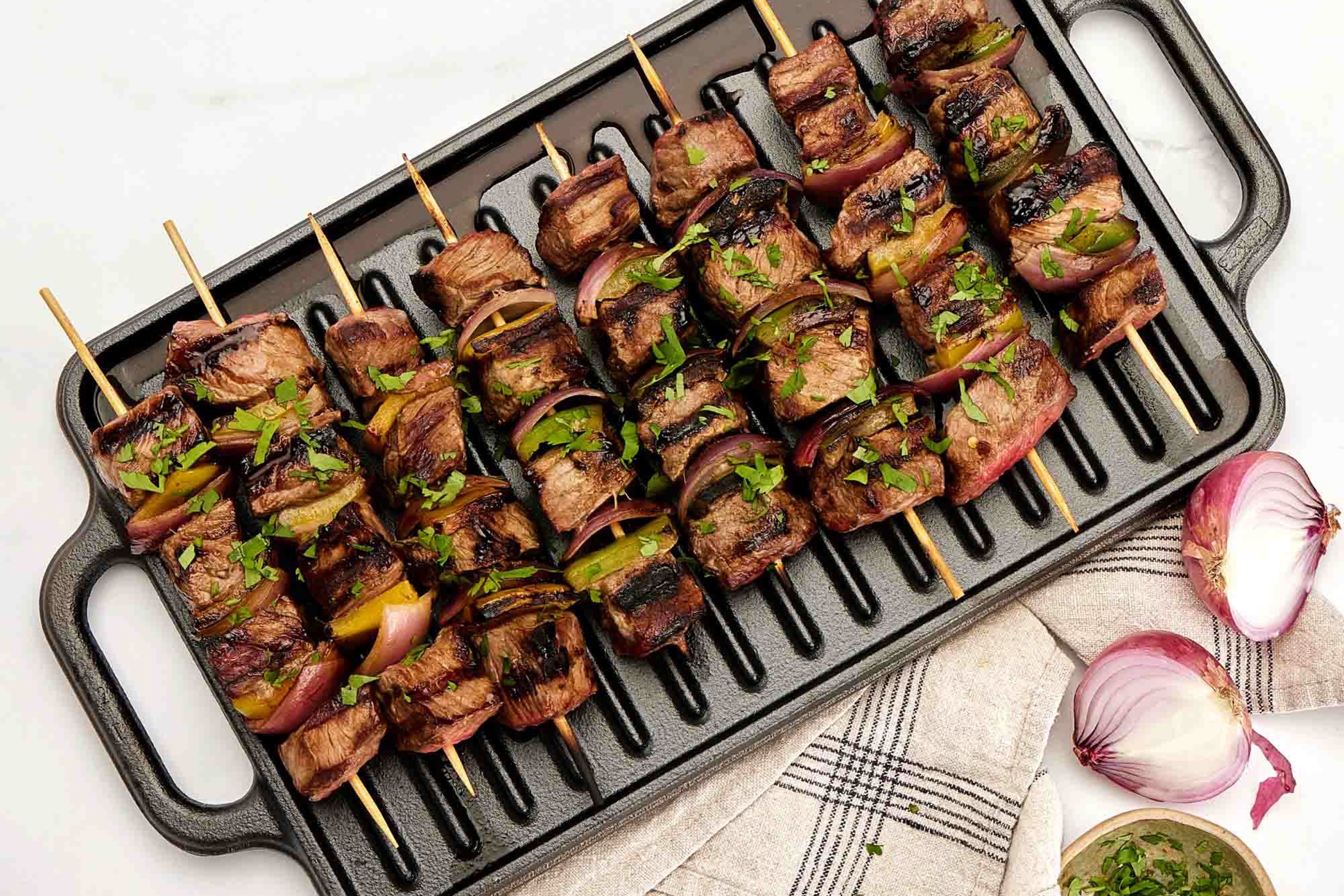 Plancha grill- og stegeplade, vendbar, emaljeret støbejern