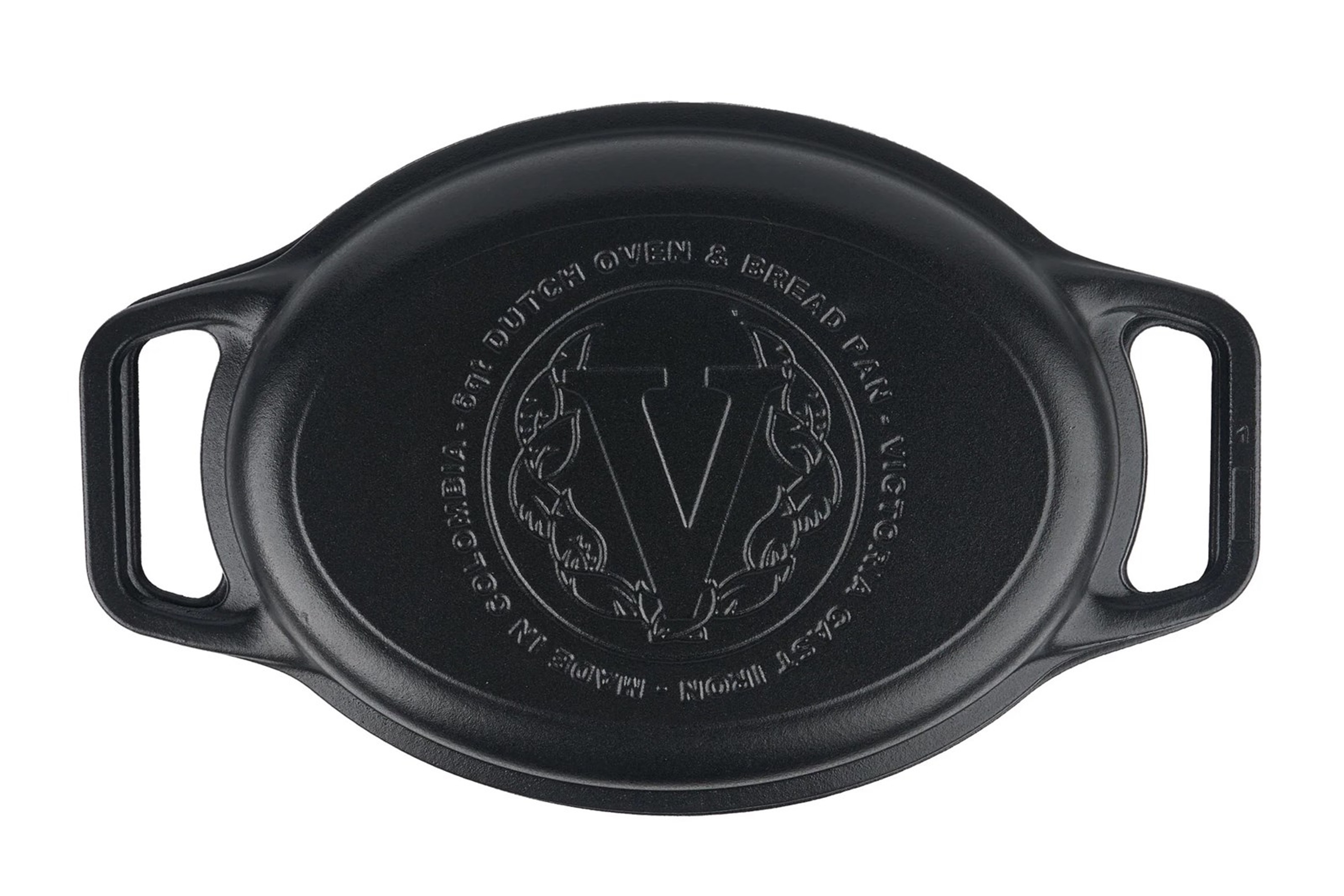 Brødgryde med låg, oval, uemaljeret støbejern