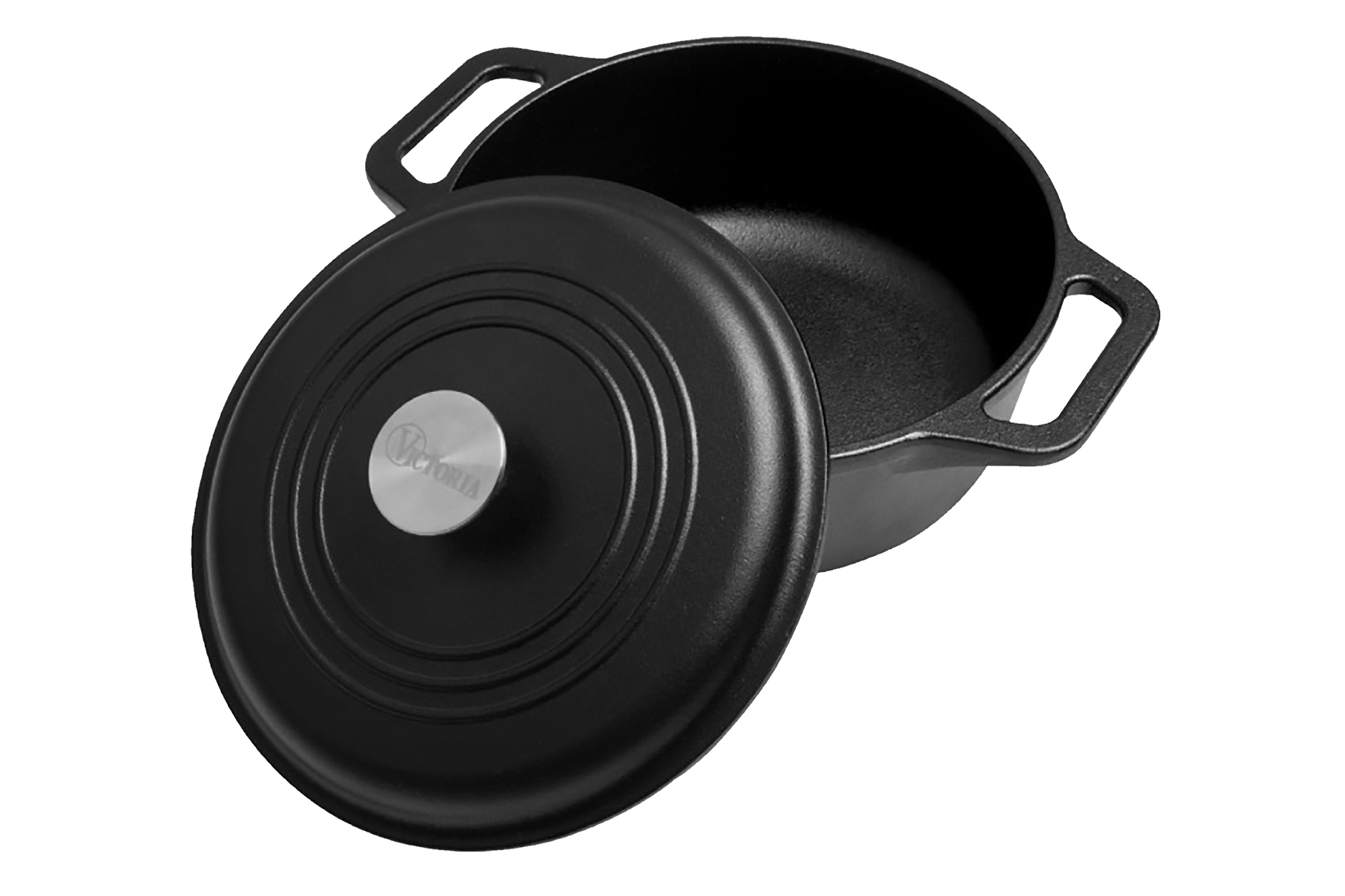 Gryde med låg, emaljeret støbejern