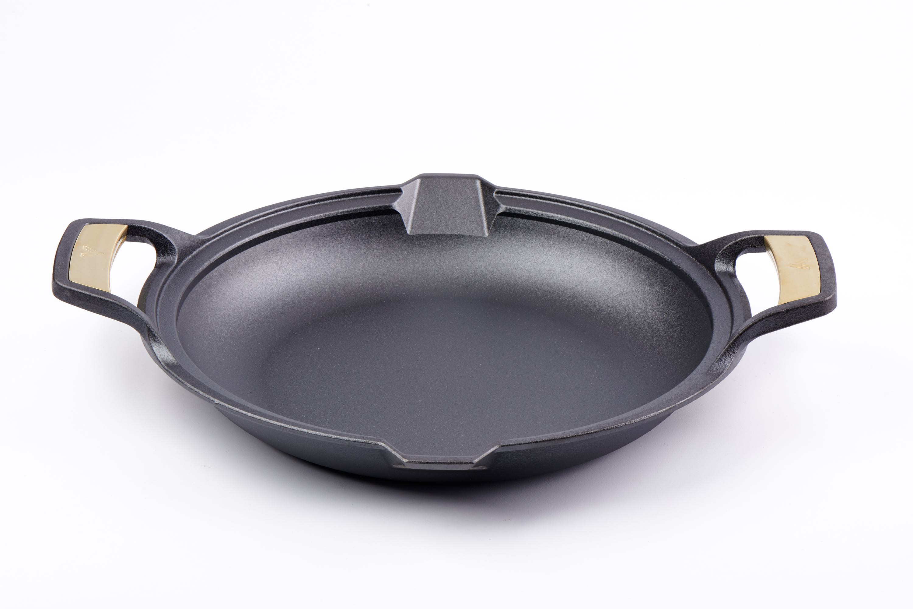 Sauterpande, to håndtag, uemaljeret støbejern