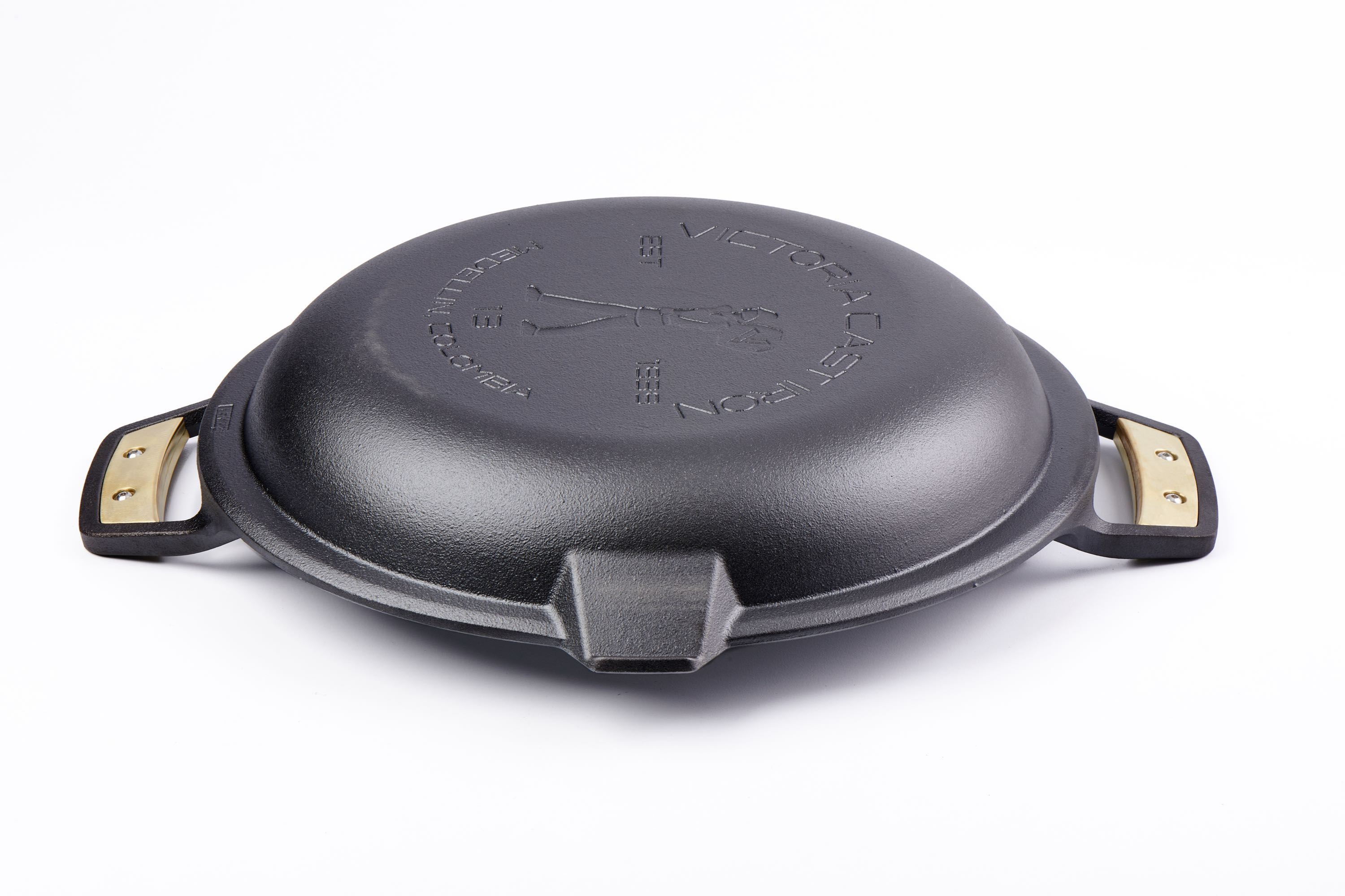 Sauterpande, to håndtag, uemaljeret støbejern