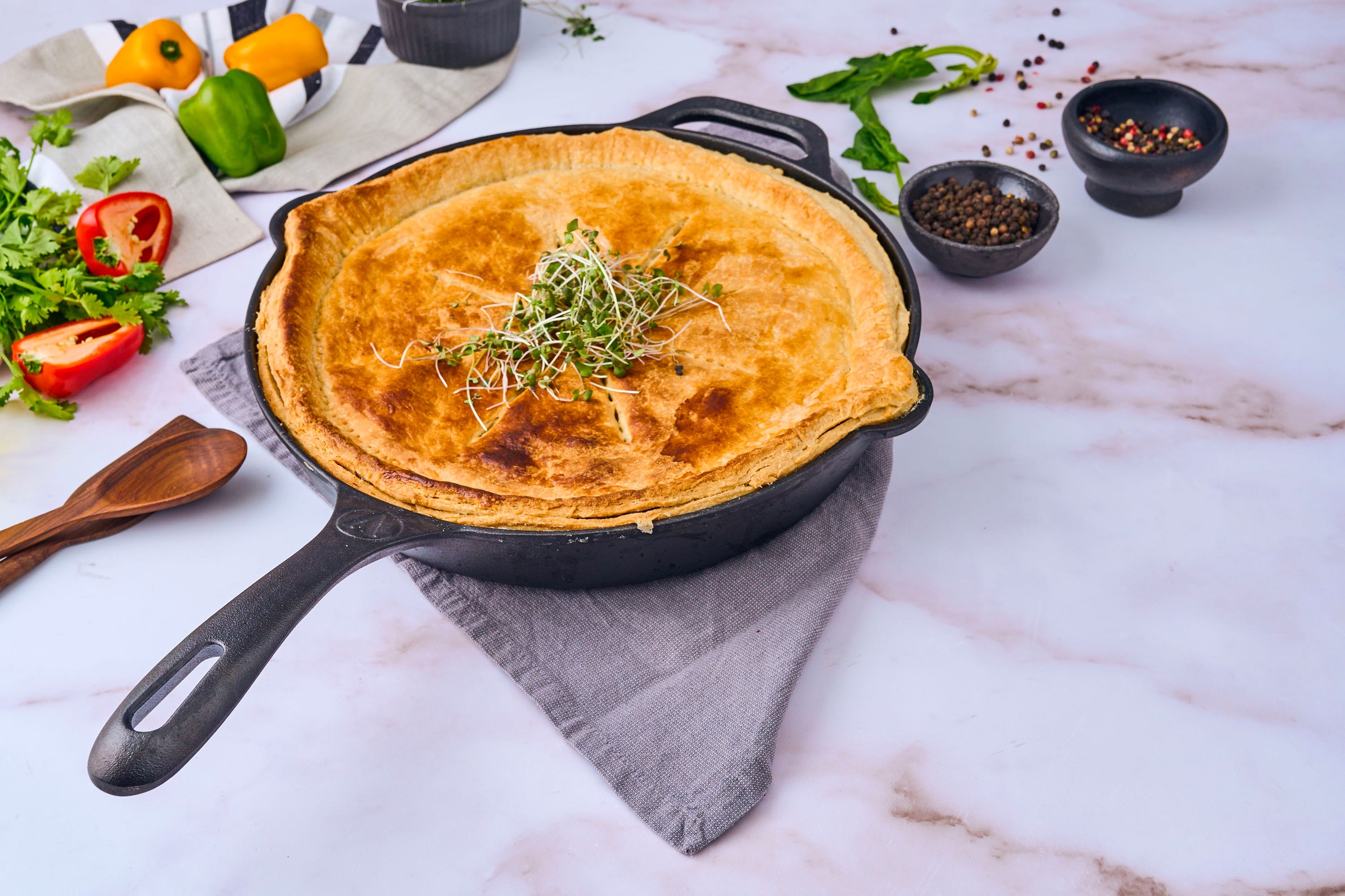 Pande, ekstra håndtag, uemaljeret støbejern