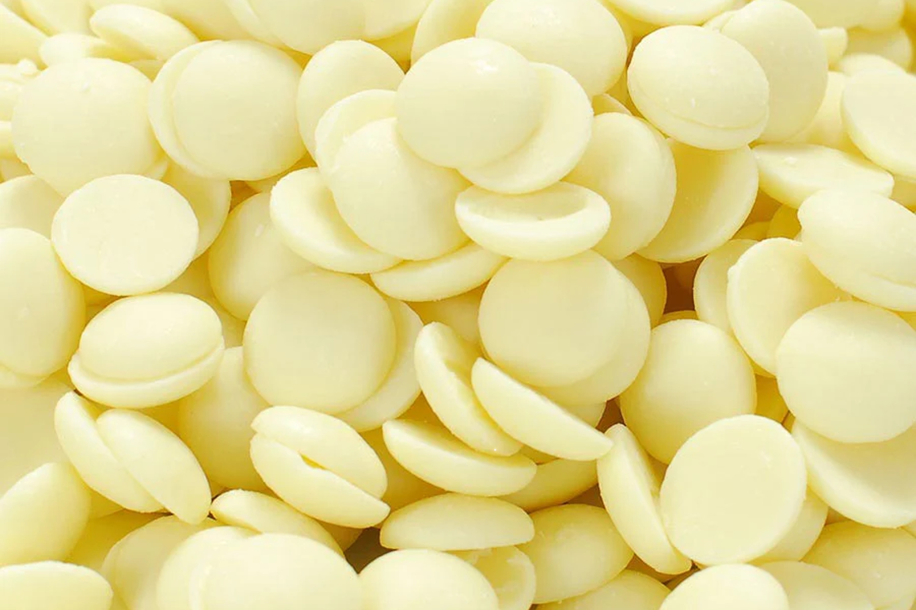 Chokolade, hvid W2, perler, 1 kg