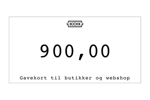 Gavekort 900 kr.