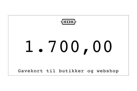 Gavekort 1.700 kr.