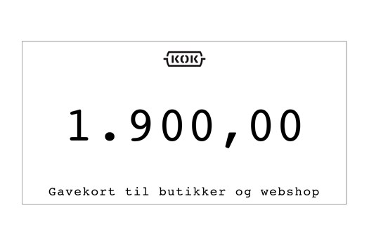 Gavekort 1.900 kr.